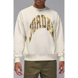 Nike Jordan x Realtree Oversize Graphic Crewneck Sweatshirt in Sail/Black at Nordstrom Rack, Size Medium