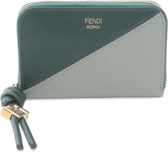 Fendi 2000-2010 Mini Leather FF Diamond Zip Around Wallet small wallets - Green
