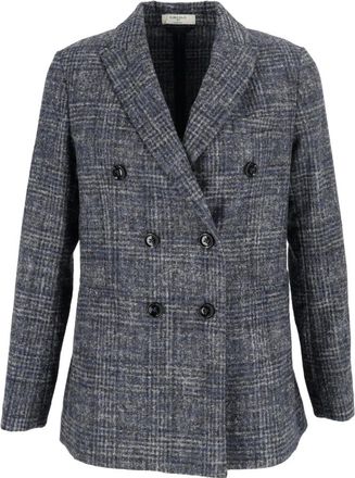 Circolo 1901 Doppiopetto Bottoni Metallo - Heren - Jassen - Blauw - Maat: S Zijde