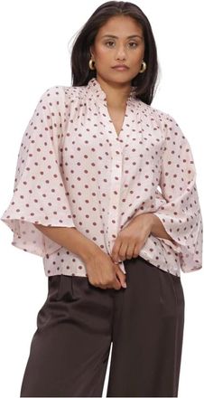 Minus Overhemden, Dames, Roze, M, Msviviana V-neck Blouse