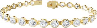 Diamond2Deal 14k Yellow Gold 10.30 Ct Round Lab Grown Diamond Tennis Bracelet 7 VVS-VS, E-F