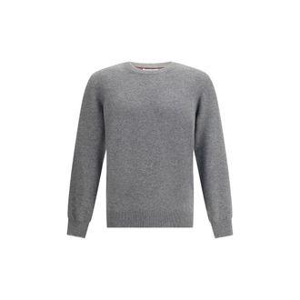 Brunello Cucinelli Brunello Cucinelli Mens Round Neck Long Sleeve Sweater - Grey Cashmere - Size EU 54 (Mens)