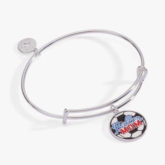 Alex and Ani Baller Mom Soccer Charm Bangle in Silver at Nordstrom
