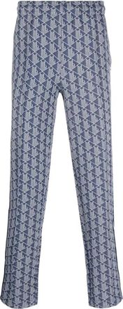 Lacoste Sweatpants, male, Blue, 2XL, Monogram Track Trousers with Stripe Detailing