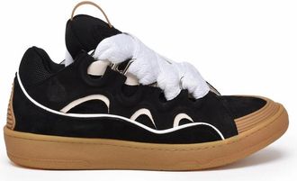 Lanvin Curb Suede Sneakers - Black/White