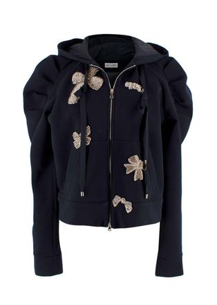 Dice Kayek Crystal Bow Embellished Puff Sleeve Jacket Size XS