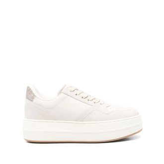 Hogan Sneakers, female, Beige, Size: 8 US Almond Beige Lace-Up Sneakers