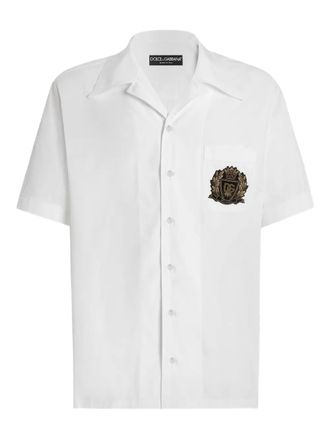 Dolce & Gabbana logo-patch short-sleeve shirt - White