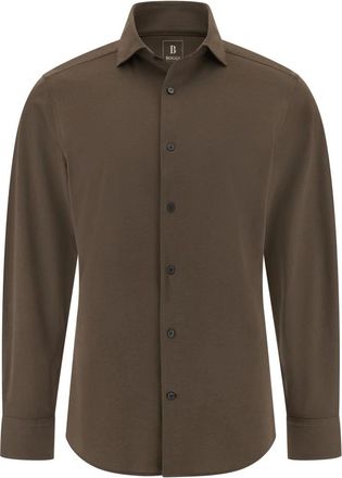 Boggi Milano Overhemden, Heren, Bruin, M, Katoen, Regular Fit Japans Jersey Polo Shirt