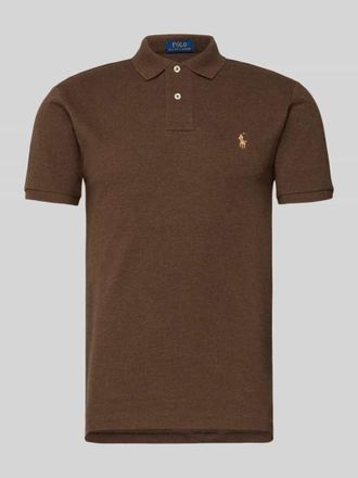 Polo Ralph Lauren Slim Fit Poloshirt aus reiner Baumwolle in Mittelbraun, Gr&ouml;&szlig;e XXL