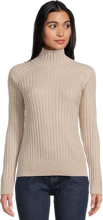 Faherty Jackson Mockneck Womens Sweater Oat Heather : XL, Cotton/Nylon/Polyester