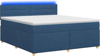 vidaXL Letto Box Spring Con Materasso Blu 180 X 200 Cm Tessuto Vidaxl