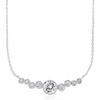 Crislu Stardust Cubic Zirconia Necklace in Pure Platinum/Clear Stone at Nordstrom, Size 16