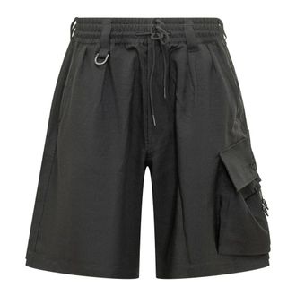 Yohji Yamamoto Casual Shorts, male, Black, Size: XS Sport Uniform Cargo Shorts