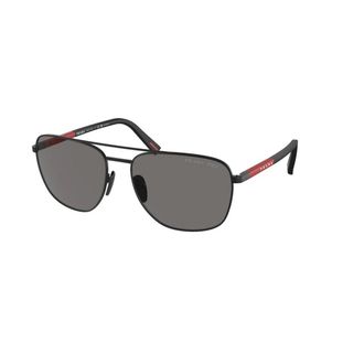 Prada Stylish Black Sunglasses with Dark Grey Polarized Lenses - unisex - Prada - Sunglasses - Black - 60 MM - Accessories