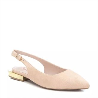 Xti Womens Slingback Suede Flats Shoes In Beige