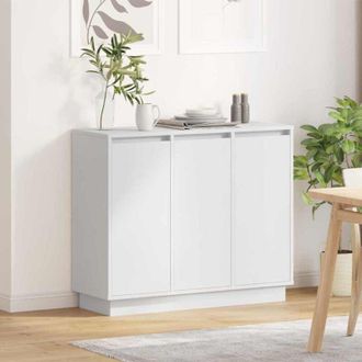 vidaXL Sideboard vidaXL con LED Bianco 90x32x75 cm in legno ingegnerizzato