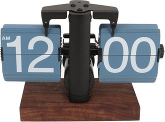 OEM Reloj Digital Retro Con Tapa Abatible, Rotaci&oacute;n Autom&aacute;tica, Funciona Con Pilas, Mec&aacute;nico, Para El Hogar, Dormitorio, Oficina, Decoraci&oacute;n Azul