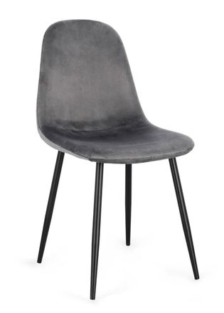 BIZZOTTO Juego 6 sillas negro/gris oscuro