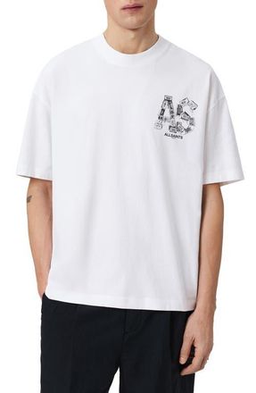 AllSaints Mixtape Cotton Graphic T-Shirt in Optic White at Nordstrom, Size Xx-Large