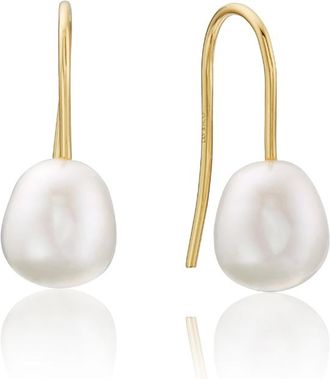 Lily & Roo Gold Pearl Drop Hook Earrings