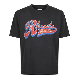 Rhude T-Shirts, male, Black, Size: XL Pit Stop T-Shirt