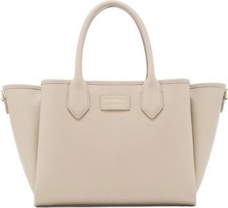 Emporio Armani Middelgrote shopper tas met palmellato finish - Dames - Handtassen - Beige - ONE Size - Tassen