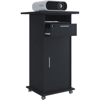 ebuy24 Ebuy24 - Tavolo in legno vcm Ideale per proiettore o proiettore con ruote e porta Dimensioni: a. 108 x l. 60 x d. 50 cm Pannello piastrellabile