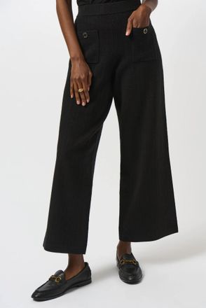 Joseph Ribkoff Pull On Wide Leg Ankle Pants In Black