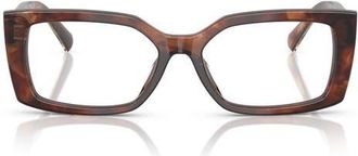 Tiffany & Co. 54mm Rectangular Optical Glasses in Spotted Brown Havana at Nordstrom