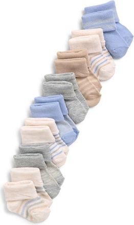 Capelli Assorted 8-Pack Marled Cuffed Crew Socks in Natural at Nordstrom, Size 0-6 M