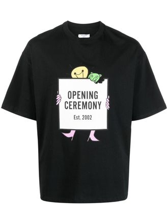 Opening Ceremony light bulb box logo print T-shirt - men - Cotton - S - Black