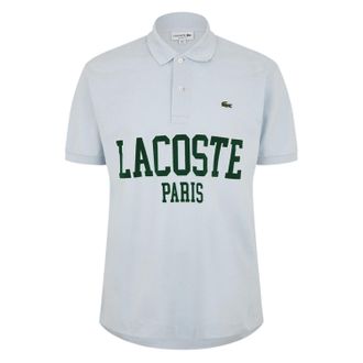 Lacoste Heren Paris Belettering Regular Poloshirt (Blauw)
