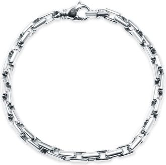 Pompeii3 Mens Steel Single Tone Clasp 7.5mm Tight Link 8.5 Bracelet