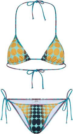 Jean Paul Gaultier printed tie bikini set - Giallo