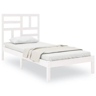 Berkfield Home Bed Frame White Solid Wood 100x200 cm