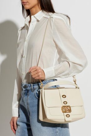 Burberry Rider Small Handbag, Womens, Cream