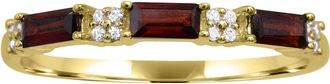 Diamond2Deal 10K Yellow Gold Garnet and Diamond Wedding Band Ring ( 0.50Ct)