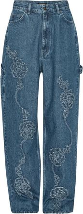 Rotate Jeans boyfriend a fiori - Blu