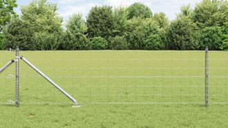 Berkfield Home Euro Fence with 13 Spike Posts 0.6x25 m Galvanised Steel in Silver