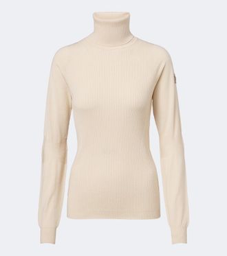 Moncler Jersey de cuello alto acanalado en mezcla de lana