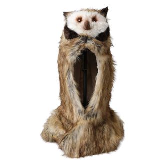 Dolce & Gabbana Accessoires, Dames, Bruin, ONE Size, Polyester, Bruine Uil Faux Fur Hoofdkap