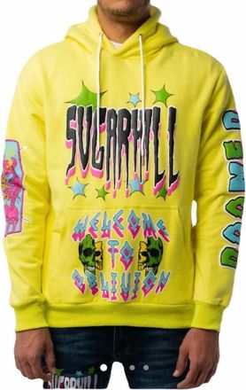 Sugarhill Boutique Mens Apocalypse Hoodie In Yellow