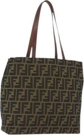 Fendi Pre-owned Tote Bags, female, Multicolor, Size: ONE SIZE Pre-owned Vintage Zucca Canvas Tote Bag