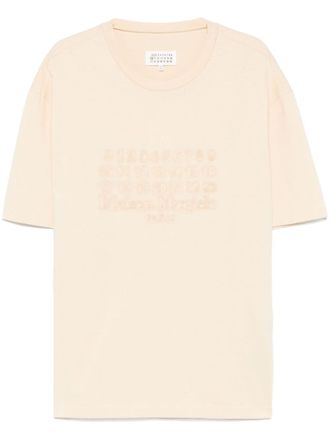 Maison Margiela embroidered-logo T-shirt - men - Cotton - L - Neutrals