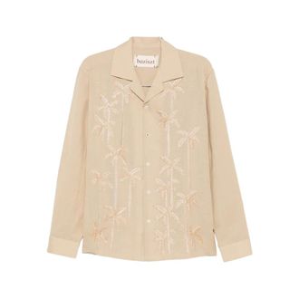 Baziszt Casual Shirts, male, Beige, Size: XL Sr11096 Palm Groov Shirt
