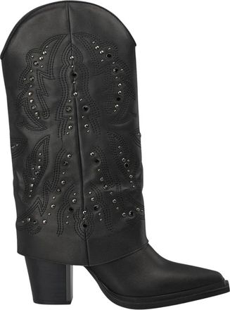 Alma En Pena Geborduurde gamaschen laars - Dames - Cowboylaarzen - Zwart - 38 EU - Schoenen