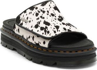 Dr. Martens Zebzag Genuine Calf Hair Slide Sandal in Cream And Black at Nordstrom, Size 10Us