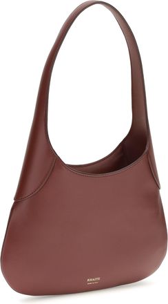 Khaite Womens Small Joan Hobo Shoulder Bag Oxblood Calf Leather Bos Taurus