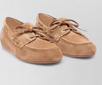 Stuart Weitzman tinsley loafer round toe suede lace